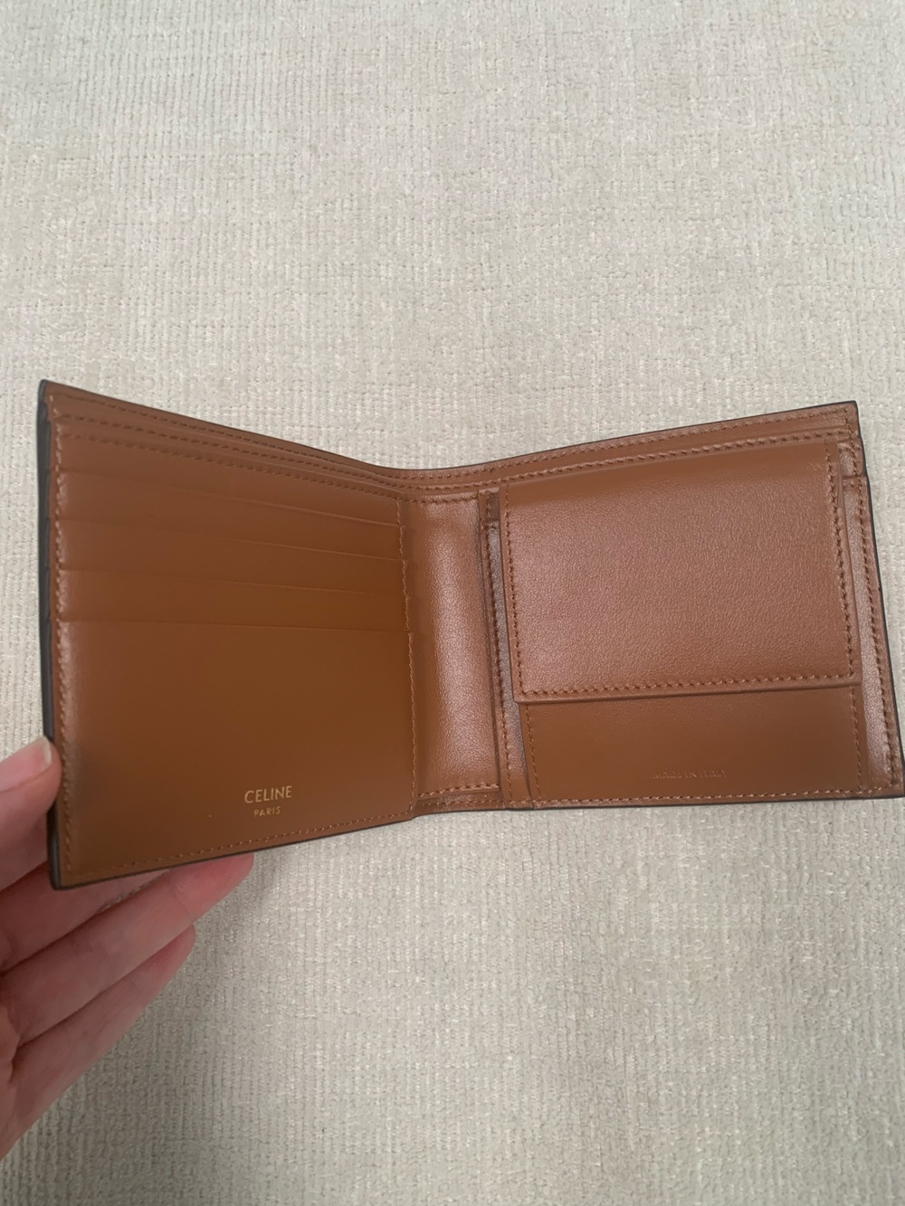 Celine Leopard Bi-fold Wallet NWT- Tan and Black Animal Print Men’s. AUTHENTIC! - Picture 2 of 12